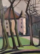 Early 20th Century French School, A scene of a chateau through trees, oil on canvas, 24