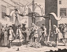 A large collection of Hogarth prints, various sizes from 6