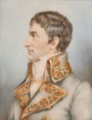 A good portrait of a French Nobleman in a gilt frame, 3.5