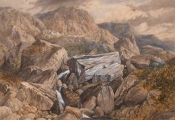 Harold Bell, circa 1865, 'The Wild Hills', a Lake District view, watercolour, signed, 9.75