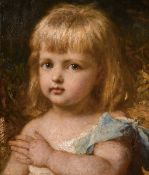 Karl Wilhelm Bauerle (1831-1912) German, A head study of a young girl, oil on canvas, signed, 14