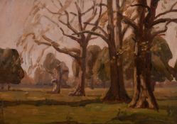 John Brown, Twentieth Century, British, A study of trees in an open field, 10
