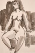 Mary Krishna, A study of a nude female figure, pastel, signed in pencil, 9