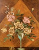 20th Century School, A stylised still life of roses, oil on canvas, signed 'Canto', 30