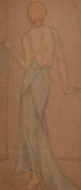 Early 20th Century, A sketch of an elegant young lady, pastel, 14
