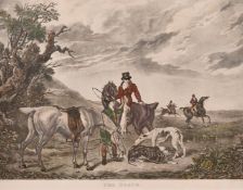 Charles Turner After Richard Jones, A set of four Hare Coursing scenes, lithographs, 12