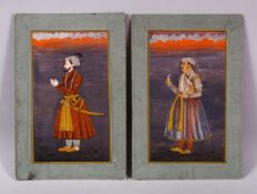TWO FINE QUALITY INDIAN MINIATURE PAINTINGS, each depicting a Maharaja, both 22cm x 15cm.
