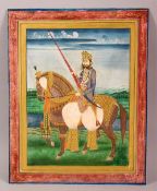 A FINE LARGE INDIAN MINIATURE PAINTING OF MAHARAJA SAWAI RAM SINGH II of Jaipur (ruled 1835-1880) on