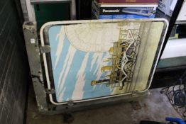 A painted aluminium pub sign and bracket.