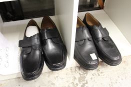 Two new pairs of gentlemen's Clark's size 11 shoes.