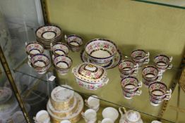 A good late 19th century floral decorated part tea servic.