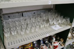 A quantity of Stuart cut glass drinking glasses.