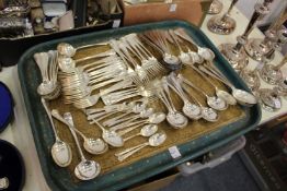 A large quantity of plated flatware and boxed flatware.