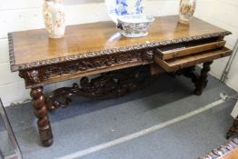 The matching side table or serving table.