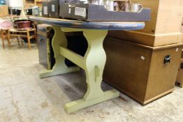 A painted pine refectory style table.
