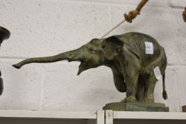 A good patinated bronze model of an elephant.
