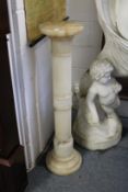 A pair of alabaster columns.