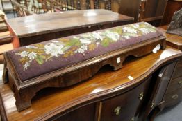 A Victorian bead work upholstered fender foot stool.