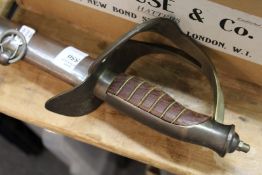 A reproduction cavalry sword.