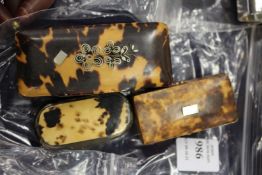 Two tortoiseshell snuff boxes.