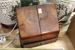 A walnut tabletop stationery casket.