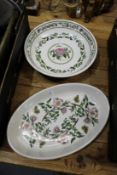 Port Meirion Botanic Garden oval dish and a similar circular dish.