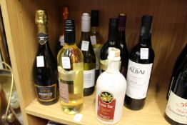 Ten bottles of wine and spirits.