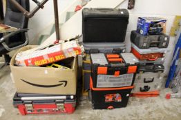 A large quantity of various tools and storage cases.