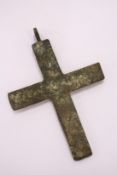 A large bronze cross.