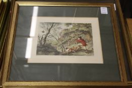 A map of Hampshire or Southampton together with four decorative prints.