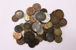 A quantity of pre-decimal coinage.