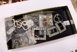 Diamante and cut steel buckles and other decorative items.