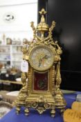 An ormolu mantle clock.