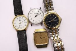 A gent's Rotary wristwatch and three others.