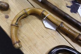 A bamboo walking stick.