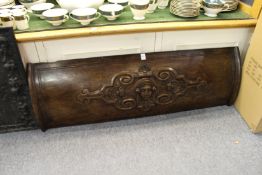 n unusual carved wood bow fronted panel.