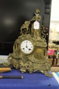 An ormolu mantle clock.