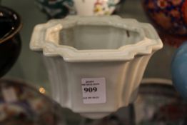 A Chinese blanc-de-chine bronze form porcelain censer.