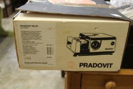 A boxed projector.