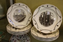 A set of twelve Wedgwood plates, Old London Views.