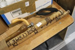 Various walking sticks.