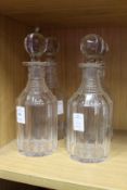 Four cut glass decanters.