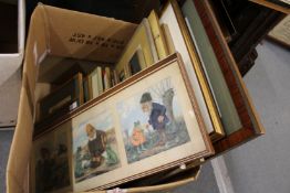 A quantity of paintings and prints.