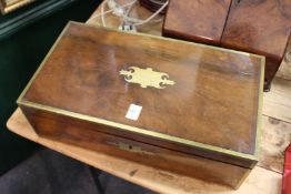 A good 19th century brass bound mahogany writing slope engraved Alexander Lumsdale, Royal Navy.