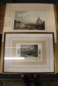 Departure of the Grenadier Guards colour print and an unframed print of Waterloo.
