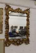 A decorative gilt framed mirror.