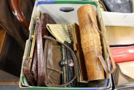 Crocodile handbags and similar.