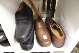 Two new pairs of gent's size 10.5 Clark's shoes.