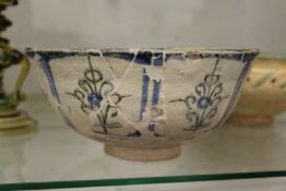 An early Islamic pottery bowl.