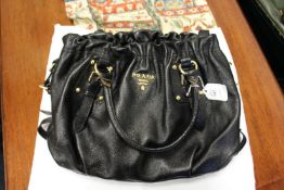 A designer style handbag.